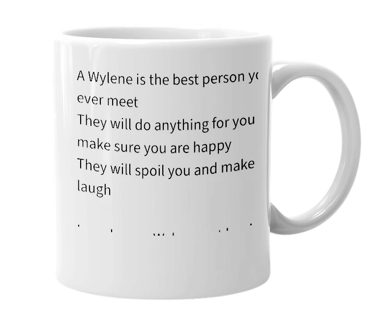 White mug with the definition of 'Wylene'
