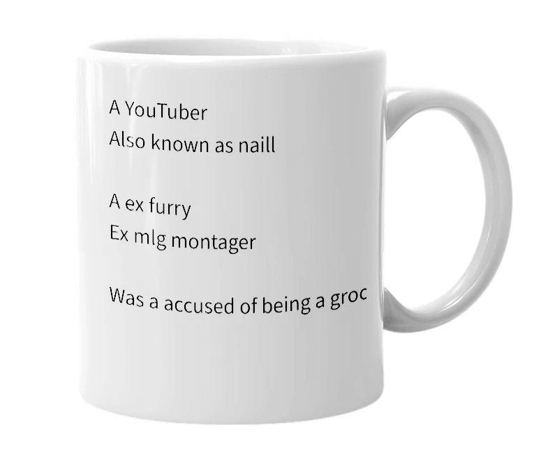 White mug with the definition of 'Pyrocynical'