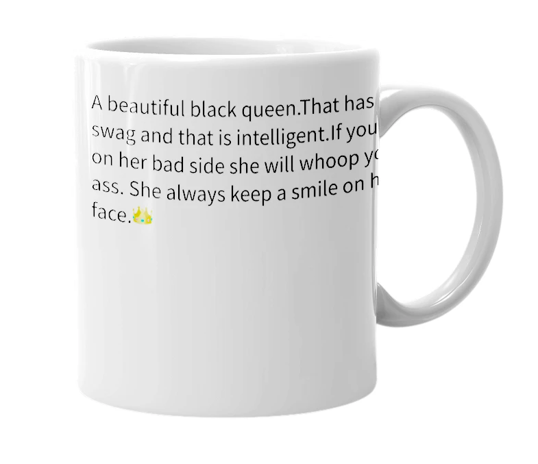 White mug with the definition of 'antenia'