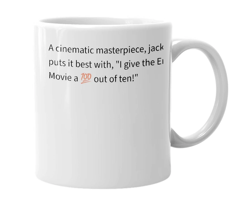 White mug with the definition of 'Emoji Movie'