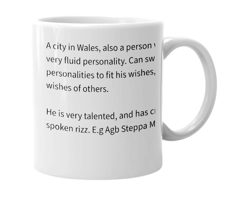 White mug with the definition of 'Wrexham'