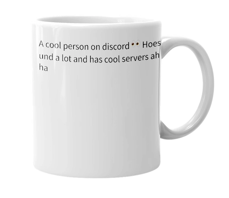 White mug with the definition of 'Dora the whora'