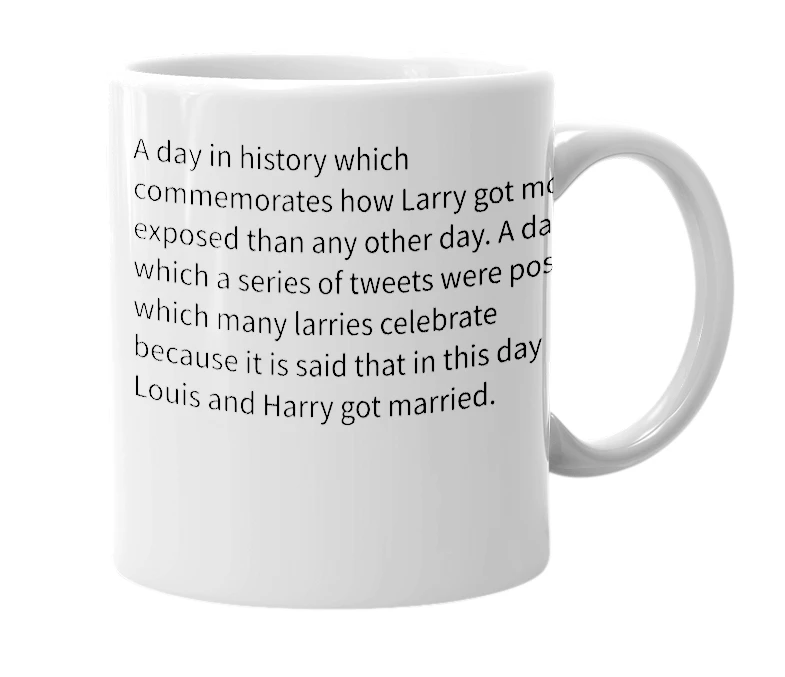 White mug with the definition of 'september 28'
