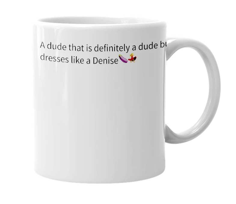 White mug with the definition of 'turbo denise'