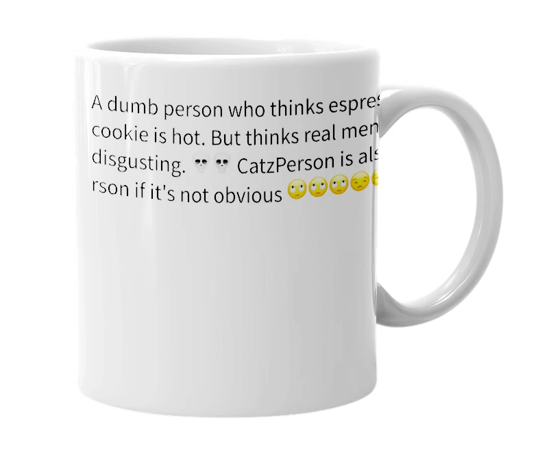 White mug with the definition of 'CatzPerson'