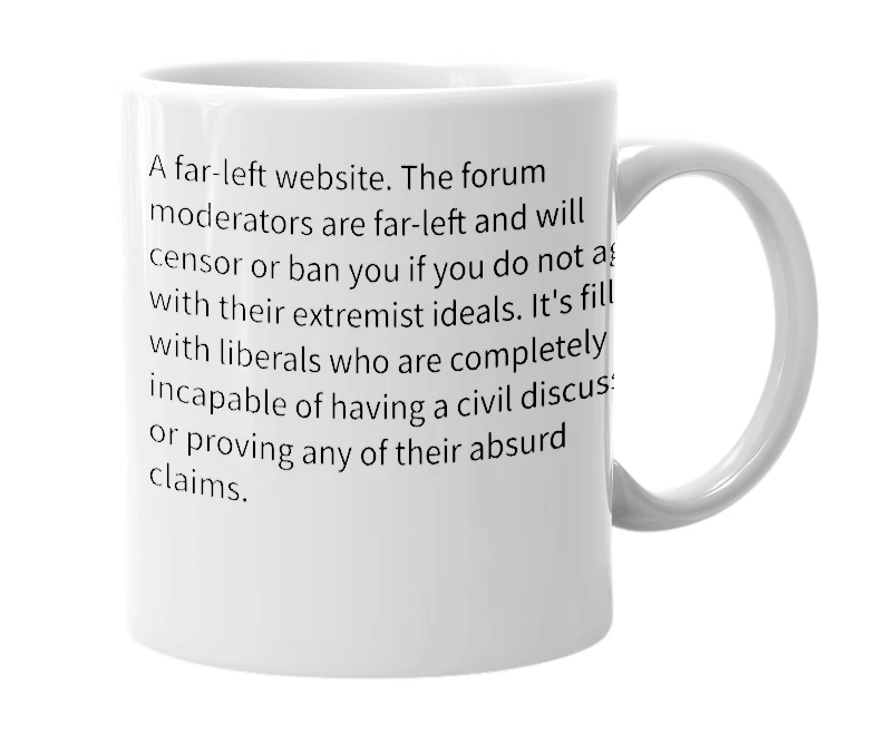 White mug with the definition of 'Youthink.com'