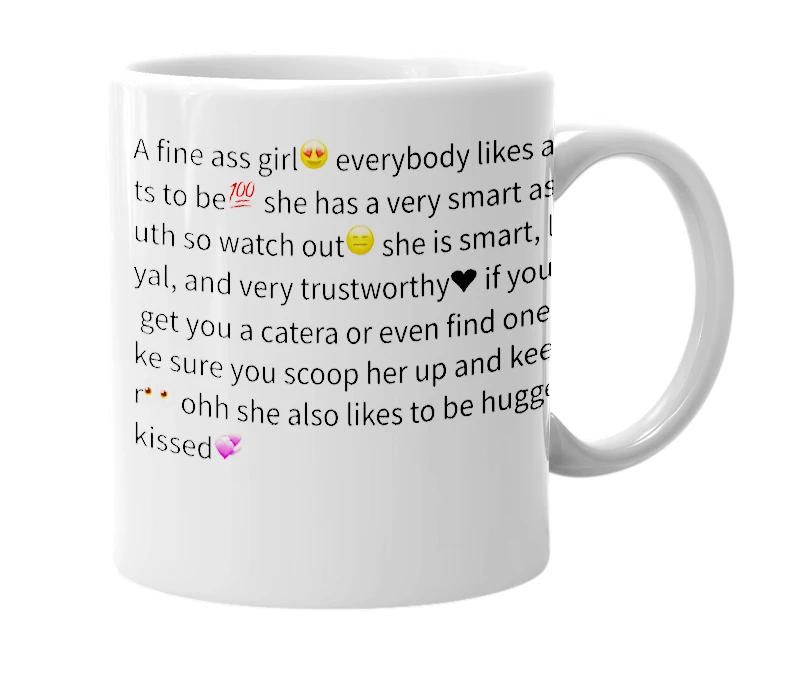 White mug with the definition of 'Catera'