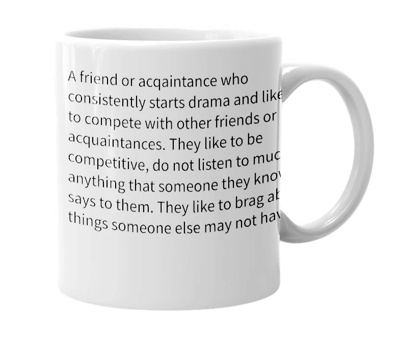 White mug with the definition of 'toxic friend'