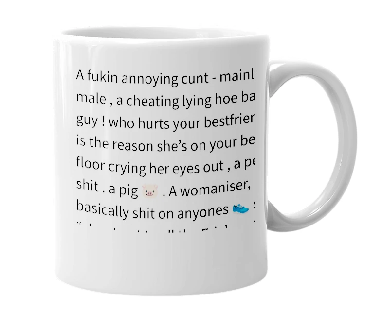 White mug with the definition of 'Wankstain'