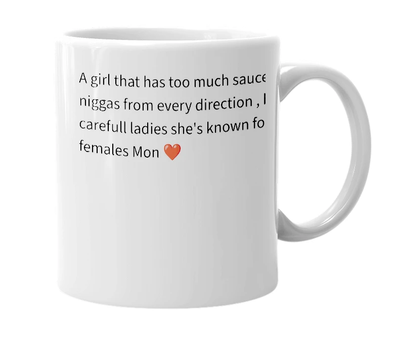 White mug with the definition of 'Nechelle'