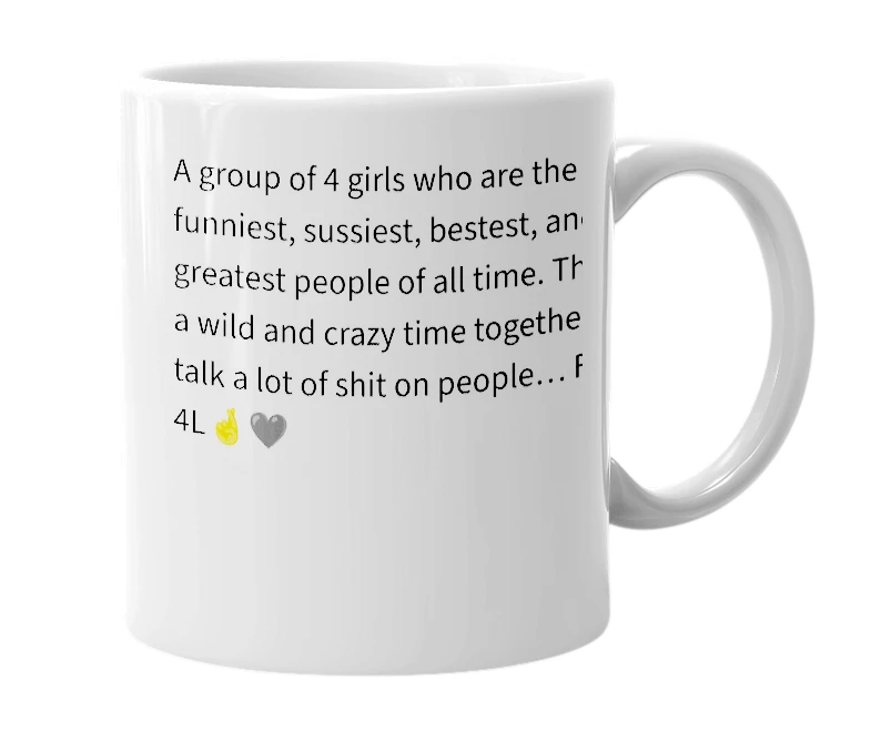 White mug with the definition of 'foe fo'