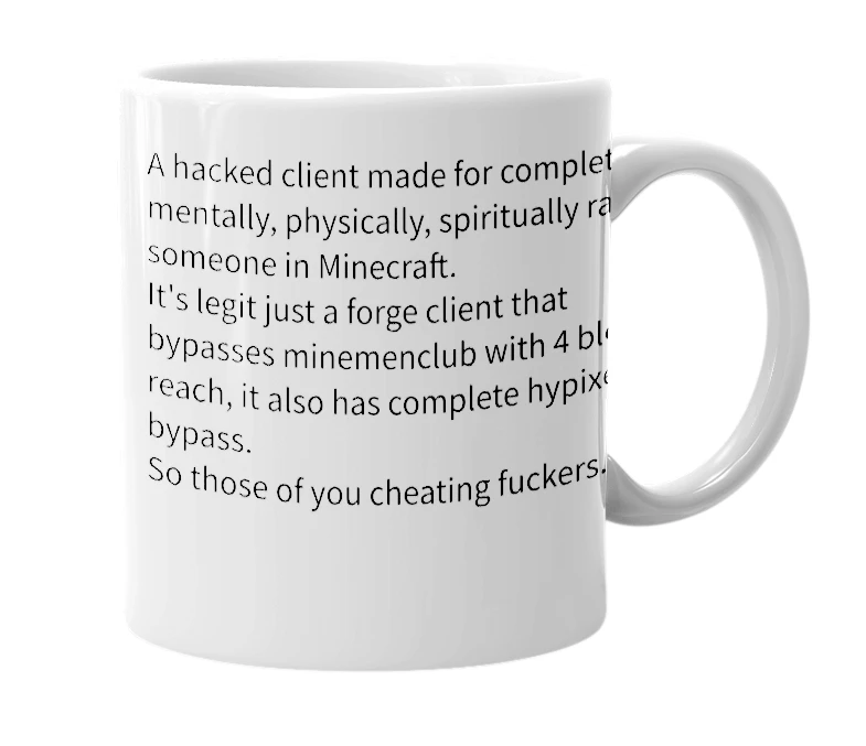 White mug with the definition of 'Nebula Client'