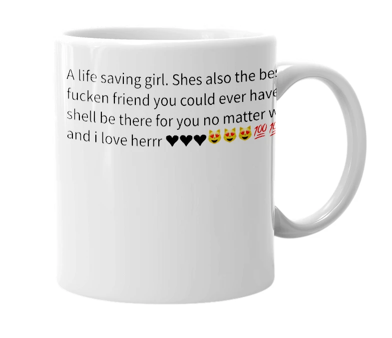White mug with the definition of 'Siala'