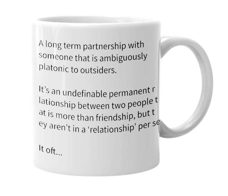 White mug with the definition of 'Permanent Friend'