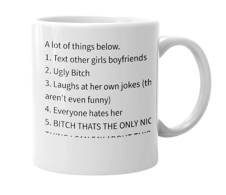 White mug with the definition of 'Becca'