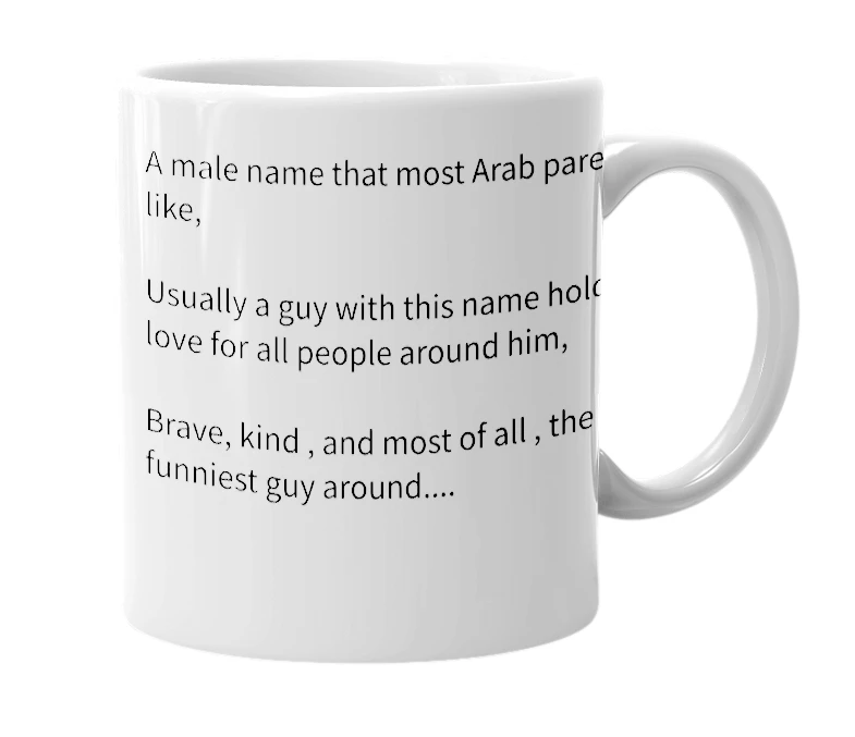 White mug with the definition of 'Ramez'