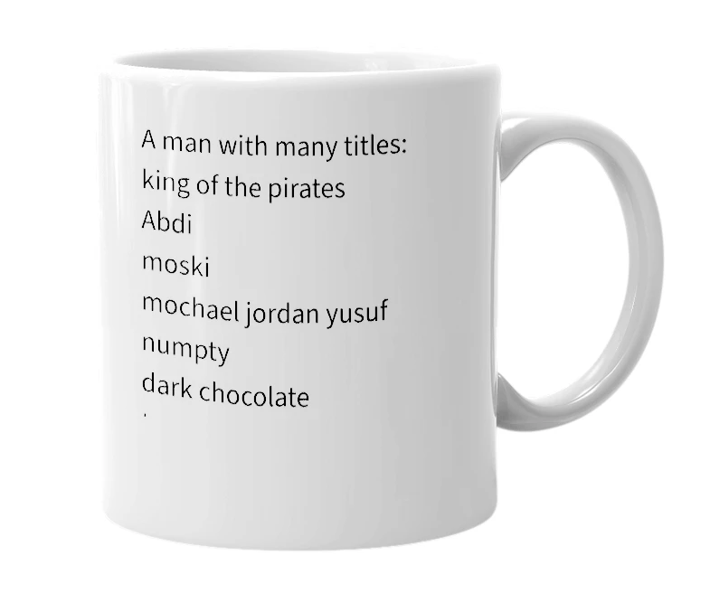 White mug with the definition of 'Mohammed yusuf'