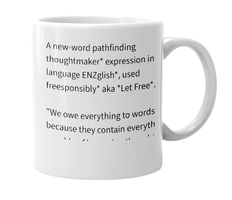 White mug with the definition of 'Wordlet'