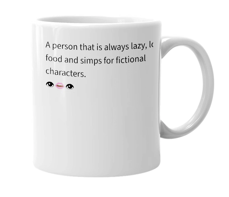 White mug with the definition of 'Os'