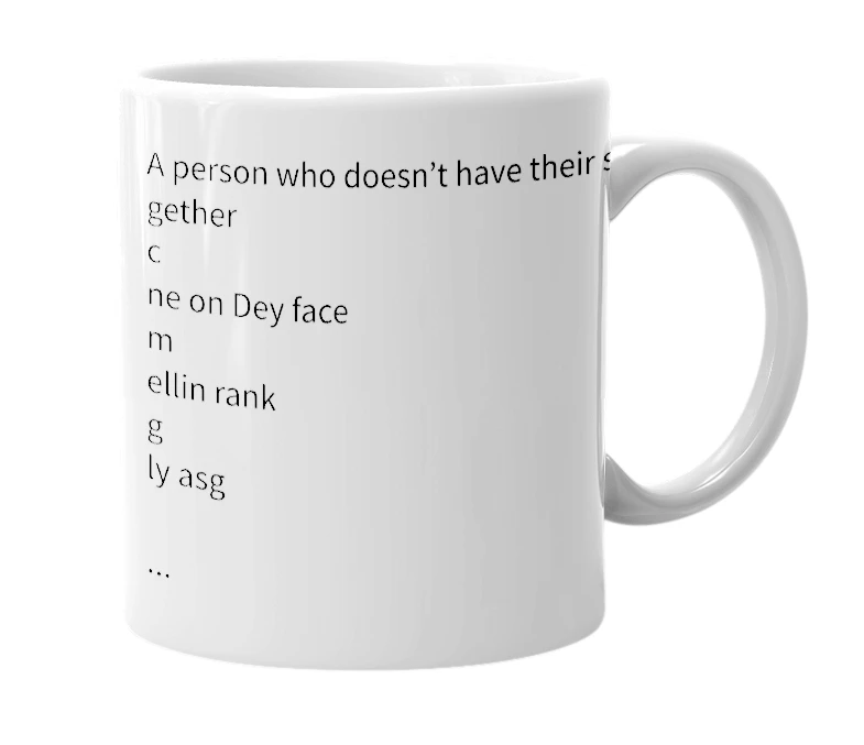 White mug with the definition of 'Fouse'