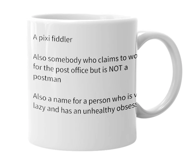 White mug with the definition of 'mixi'