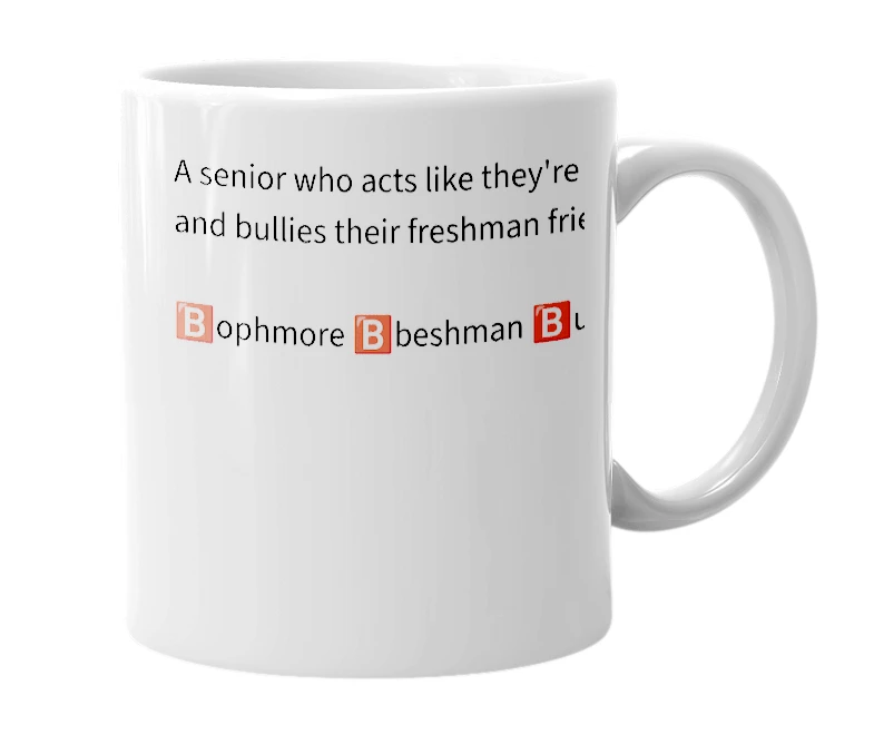 White mug with the definition of '🅱️enior'