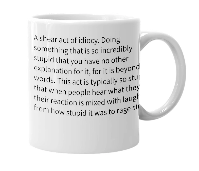 White mug with the definition of 'Foxism'