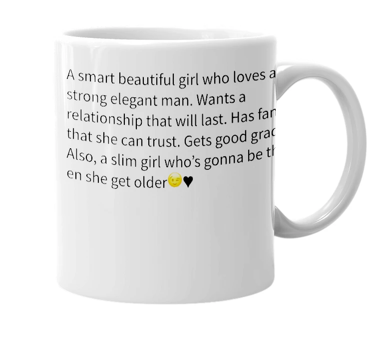 White mug with the definition of 'Sheleah'