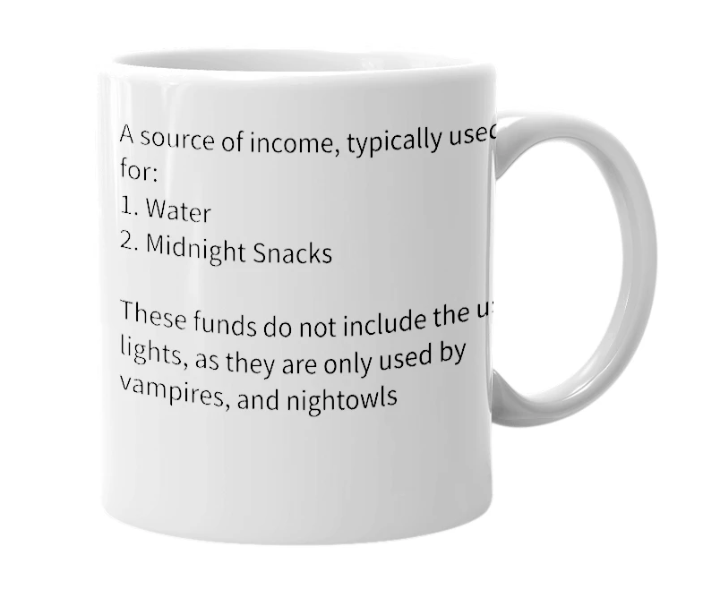 White mug with the definition of 'Gremlin Funds'