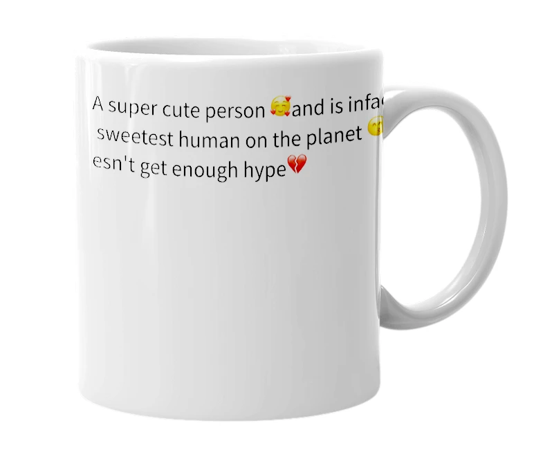 White mug with the definition of 'hariff'
