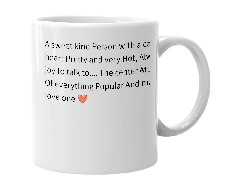 White mug with the definition of 'aiyshah'