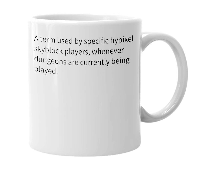 White mug with the definition of 'Uptime'