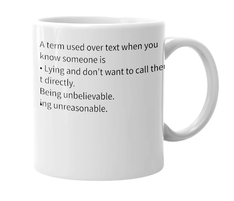 White mug with the definition of 'LolK'