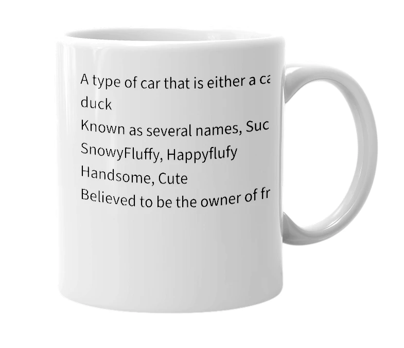 White mug with the definition of 'e-car'