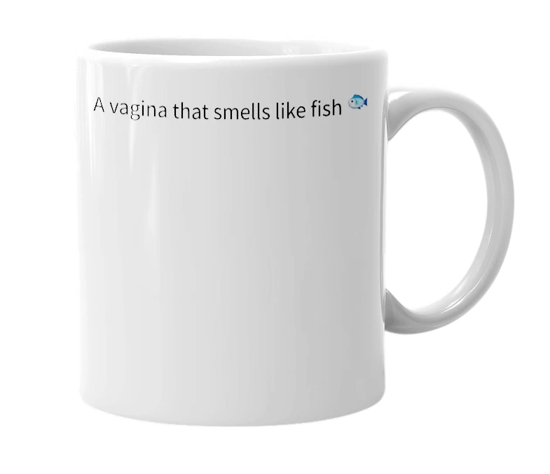 White mug with the definition of 'Tooti fish'