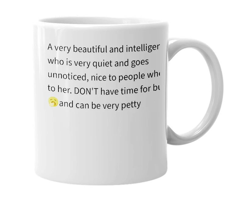 White mug with the definition of 'Ariea'