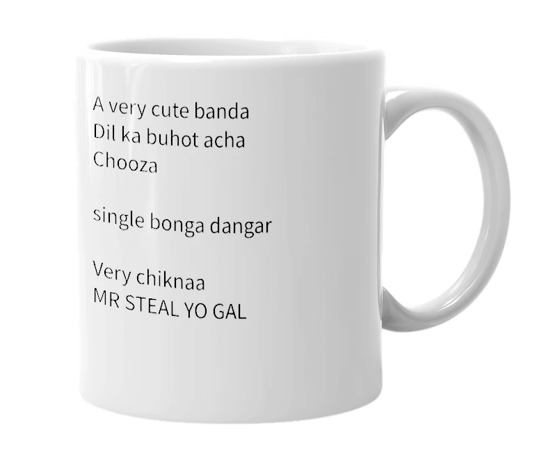 White mug with the definition of 'ausja'