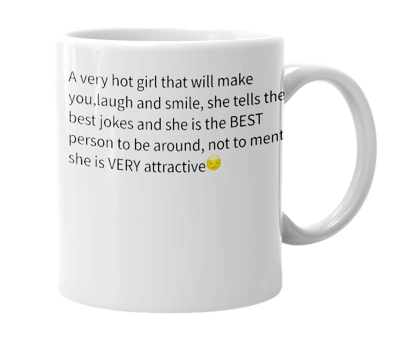 White mug with the definition of 'Emary'