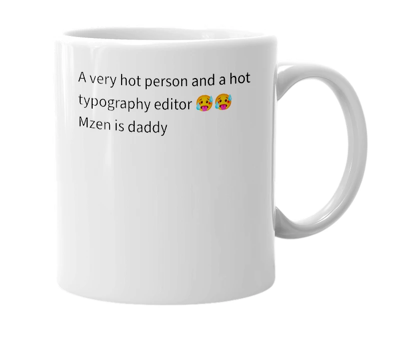 White mug with the definition of 'Mzen'