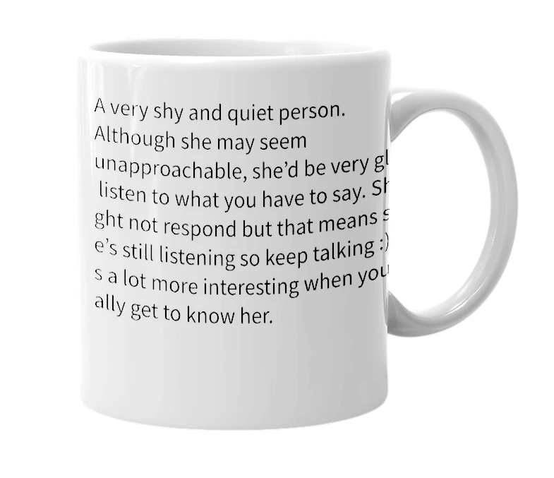 White mug with the definition of 'Sharriden'