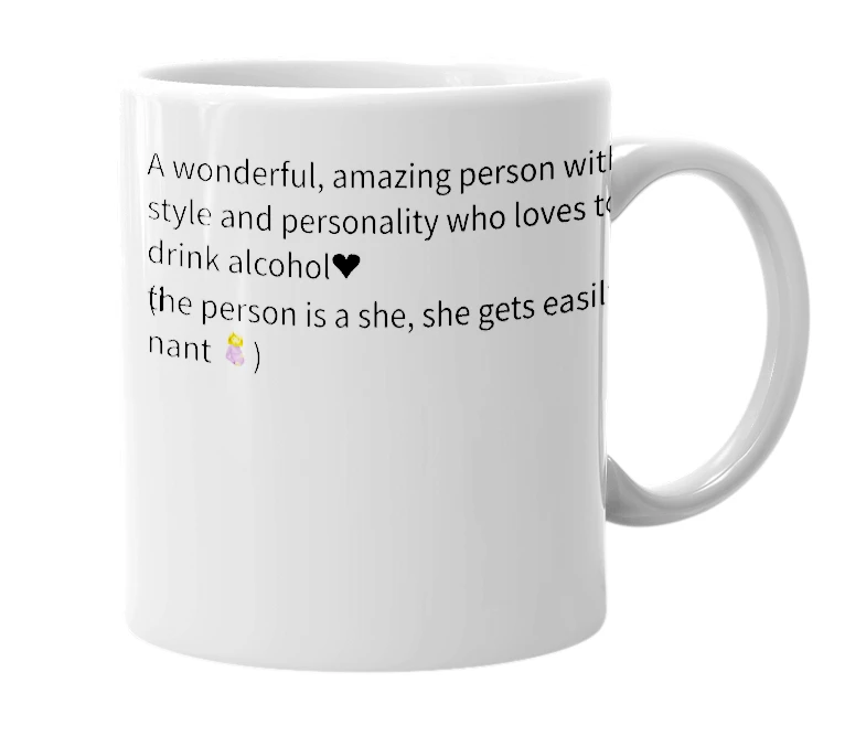 White mug with the definition of 'Alki'