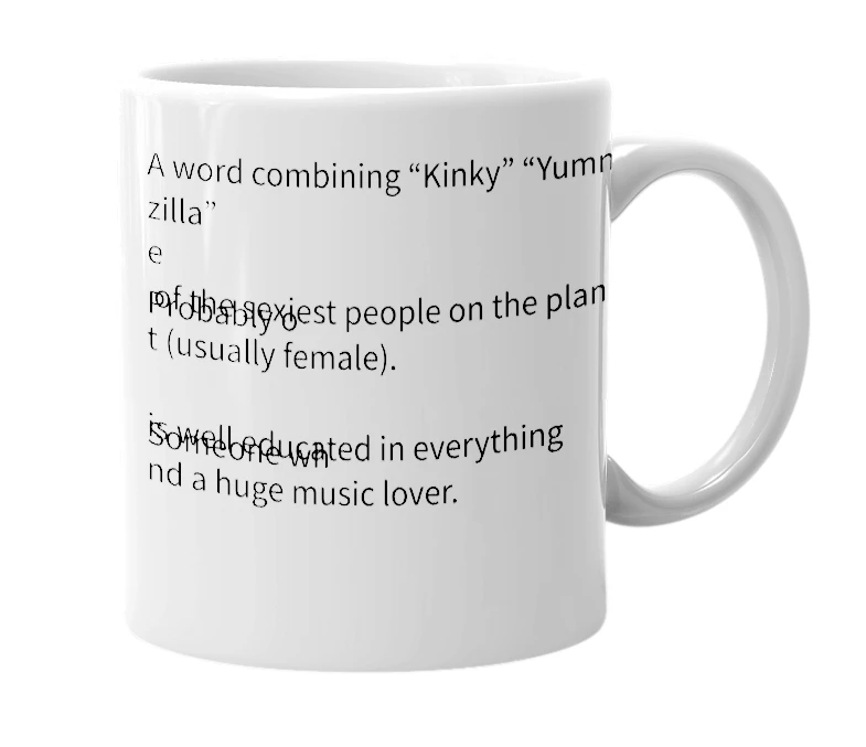 White mug with the definition of 'Kummyzilla'