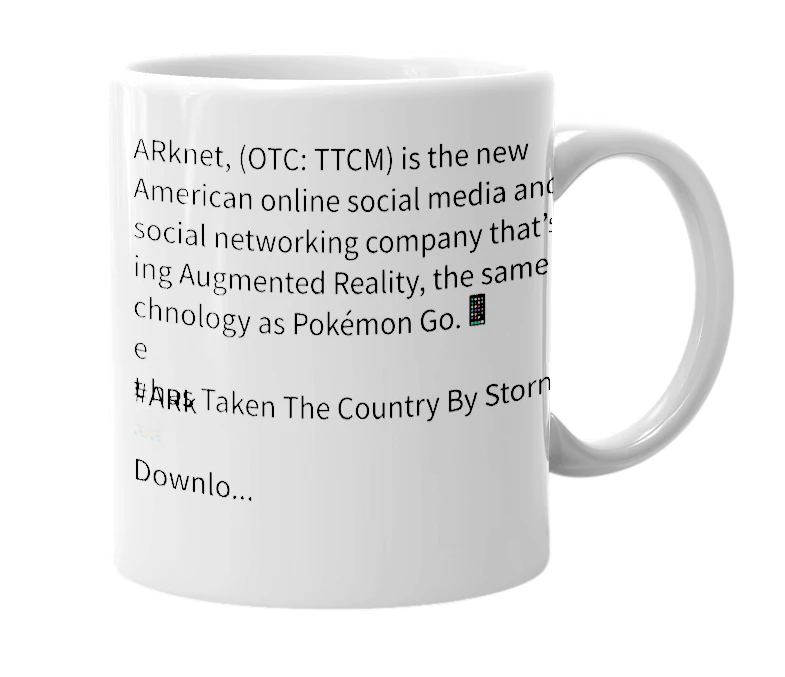 White mug with the definition of 'ARknet'