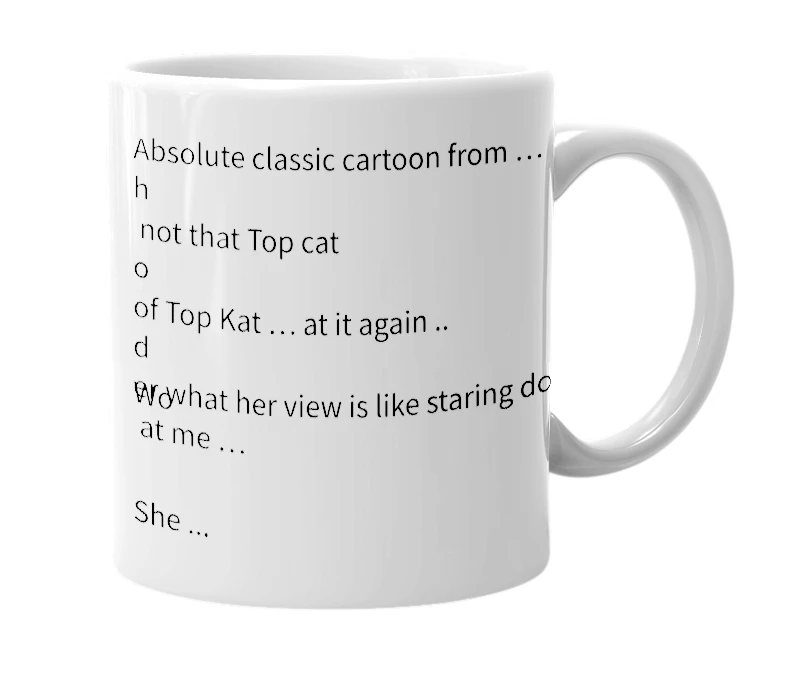 White mug with the definition of 'Top cat'