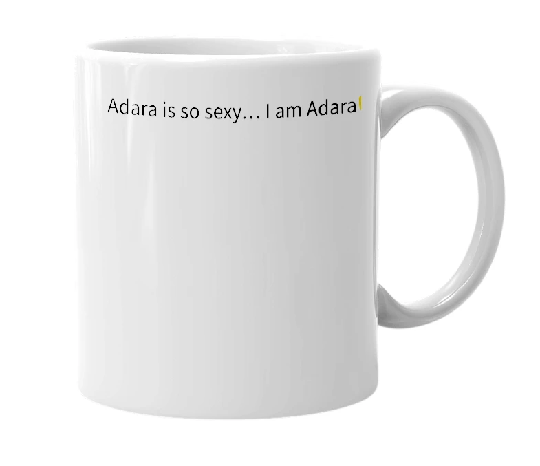 White mug with the definition of 'Adara'