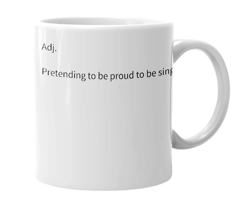 White mug with the definition of 'Prungle'