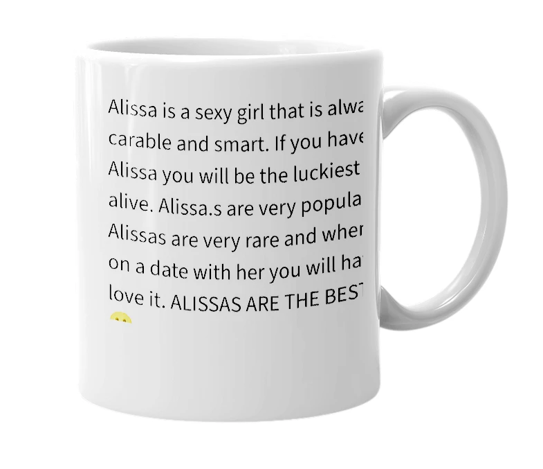 White mug with the definition of 'Alissa'