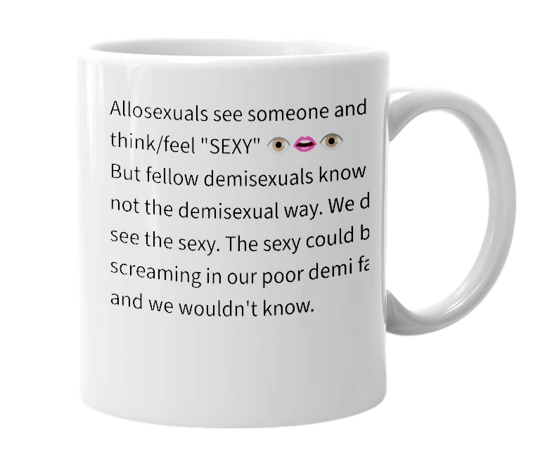 White mug with the definition of 'The Becoming'
