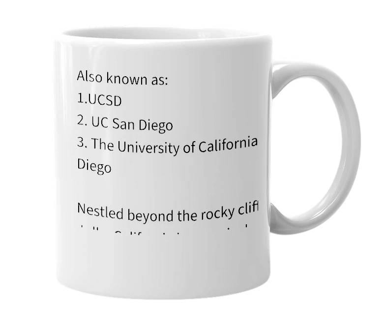 White mug with the definition of 'UC Hogwarts'