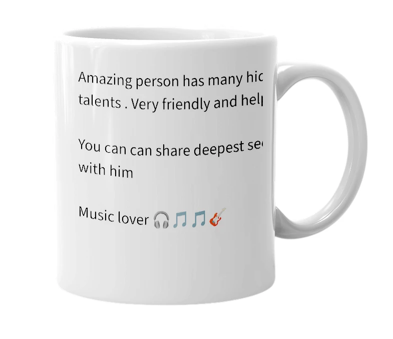 White mug with the definition of 'Sanchay'
